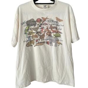 Vintage 90s Mickey Mouse Animas It’s a Small World Single Stitch Shirt Adult Med